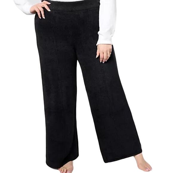 Barefoot Dreams Pants - QVC Barefoot Dreams Petite CozyChic Lite Wide-Leg Seamed Pants BLACK NWT  XSP